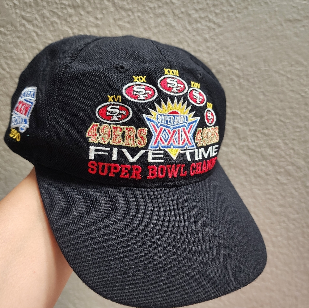 VTG San Fransisco 49ers Hat‎ 5 Time Super Bowl Champs 90s American Needle Rare